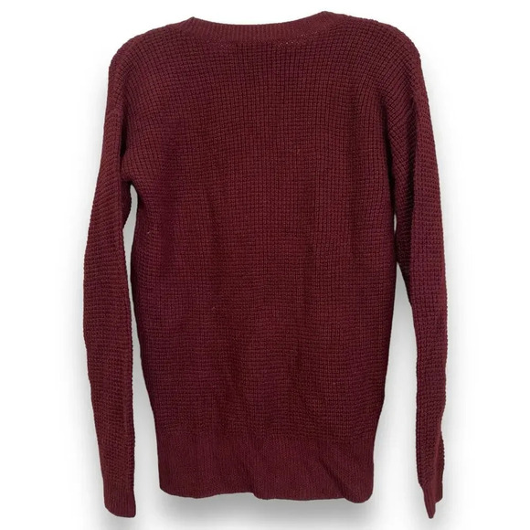 WILFRED Aritzia Merino Wool Sweater Knit Burgundy Red Crew Neck NWOT Size XXS - Picture 2 of 6